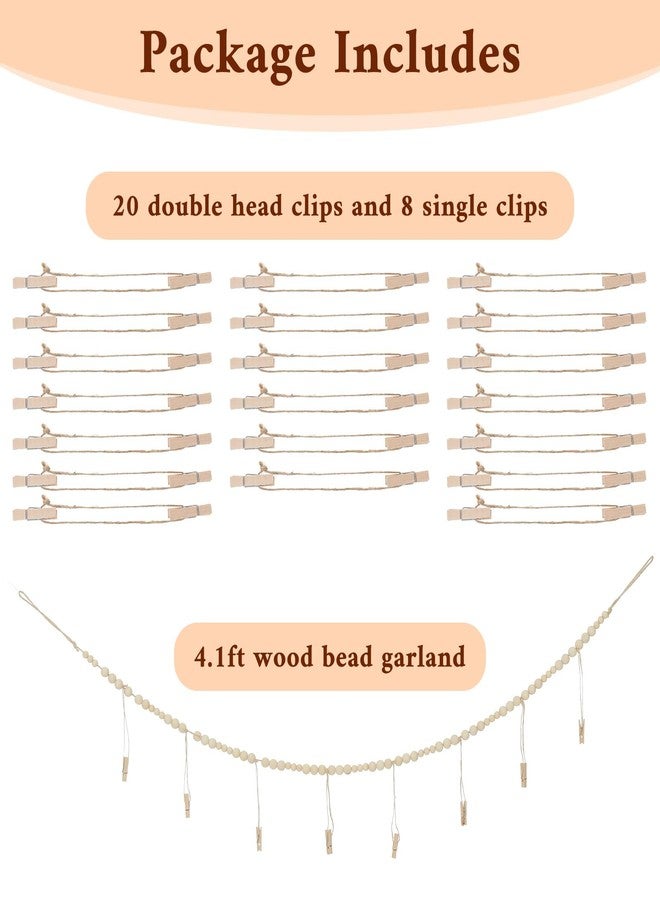 Thrymme Cubicle Wall Decor, 49 Inch Hanging Photo Display with Clips Including 20 Double Head Clips and 8 Single Clips, Suitable for Wall for Room Dorm Bedroom Nursery - Image 5
